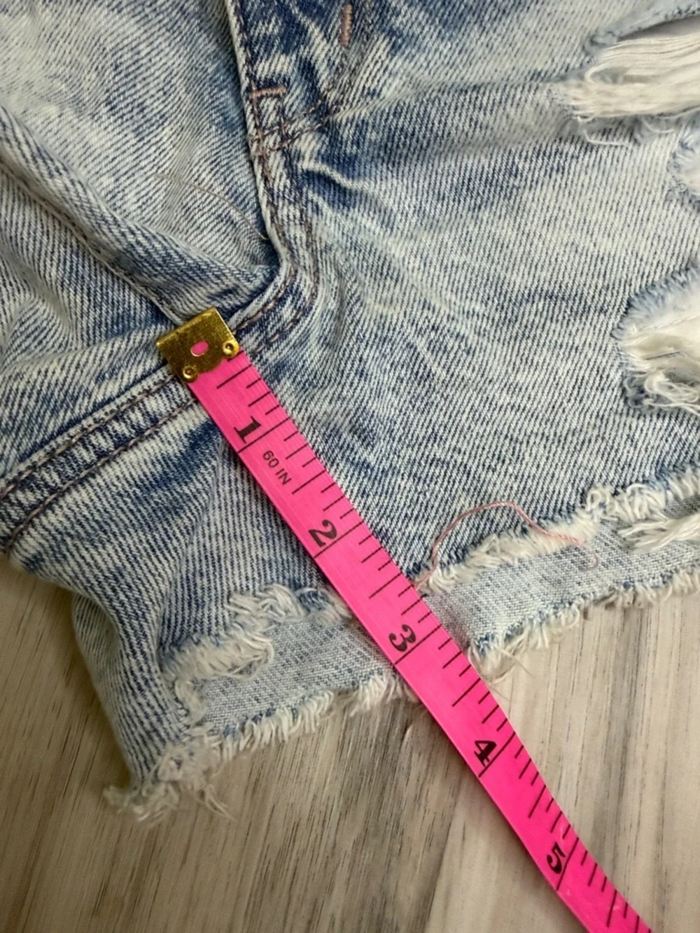 American Eagle Outfitters Light Wash Distressed Denim Shorts
